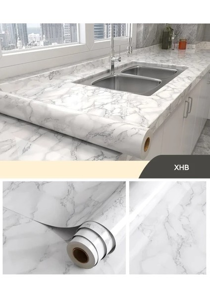 A5 Stili 30CMX100CM Genişlik 80 cm Su Geçirmez Yağ Geçirmez Folyo Mermer Dekor Sticker Mutfak Duvar Için Pet Kendinden Yapışkanlı Çıkarılabilir Duvar Kağıdı Oturma Odası Için (Yurt Dışından)