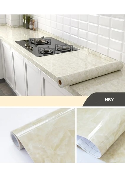 A7 Tarzı 30CMX100CM Genişlik 80 cm Su Geçirmez Yağ Geçirmez Folyo Mermer Dekor Sticker Mutfak Duvar Için Pet Kendinden Yapışkanlı Çıkarılabilir Duvar Kağıdı Oturma Odası Için (Yurt Dışından)