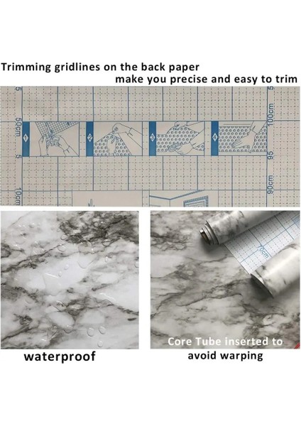 Mermer Tarzı 1MX45CM Gri Mermer Kendinden Yapışkanlı Duvar Kağıdı Su Geçirmez Vinil Peel ve Çubuk Duvar Kağıtları Eski Mobilya Mutfak Tezgahı Granit Filmi (Yurt Dışından) indirimleri