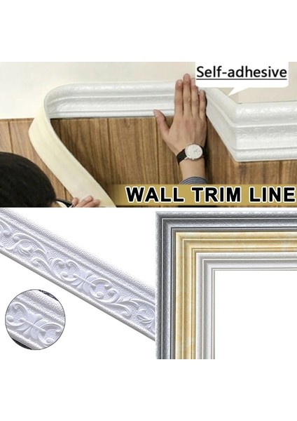 C Tarzı 3D Duvar Çıkartmaları Köpük Trim Hattı Su Geçirmez Kendinden Yapışkanlı Süpürgelik Sınır Desen Etiket Ev Mutfak Zemin Süslemeleri Sıcak Satış (Yurt Dışından) fiyatları