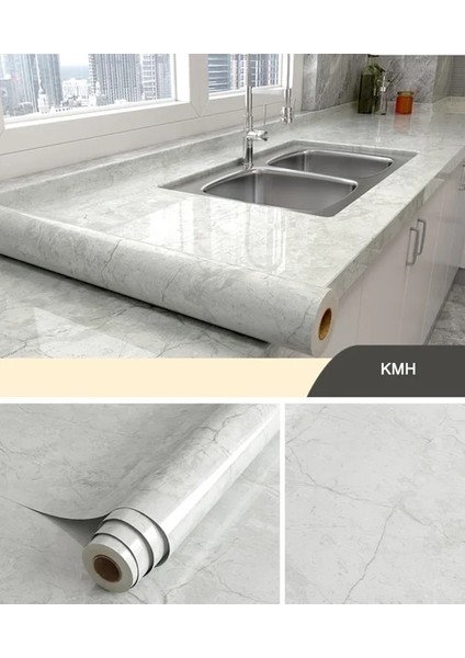 Q2 Stili 30CMX100CM Genişlik 80 cm Su Geçirmez Yağ Geçirmez Folyo Mermer Dekor Sticker Mutfak Duvar Için Pet Kendinden Yapışkanlı Çıkarılabilir Duvar Kağıdı Oturma Odası Için (Yurt Dışından)