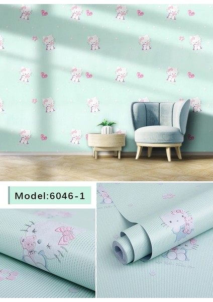 NO.1514298 Tarzı 1MX45CM Sevenland Kendinden Yapışkanlı Su Geçirmez Karikatür Desen Mavi Mutfak Dolabı Dolap Pvc Duvar Kağıdı Duvar Sticker Ev Dekor Sevimli (Yurt Dışından)