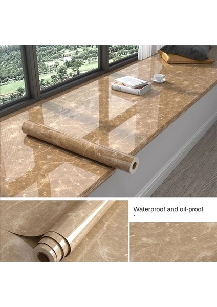 A2 Stili 30CMX100CM Kalın Folyo Mermer Dekor Kağıt Mutfak Yağı Geçirmez Pet Kendinden Yapışkanlı Su Geçirmez Banyo Duvar Kağıdı Çıkarılabilir Film (Yurt Dışından)