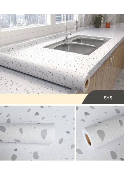 A6 Stili 60CMX100CM Mutfak Yağı Geçirmez Şeffaf Film Kalın Kendinden Yapışkanlı Su Geçirmez Tezgah Mobilya Mermer Duvar Kağıdı Banyo Dekor Çıkartmalar (Yurt Dışından)