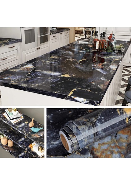 No.24 Tarzı 40CMX1M 3D Mermer Vinil Su Geçirmez Duvar Kağıdı Banyo Masası Mutfak Ambry Tezgah Kendinden Yapışkanlı Etiket Mobilya Ev Dekor Için (Yurt Dışından) modelleri