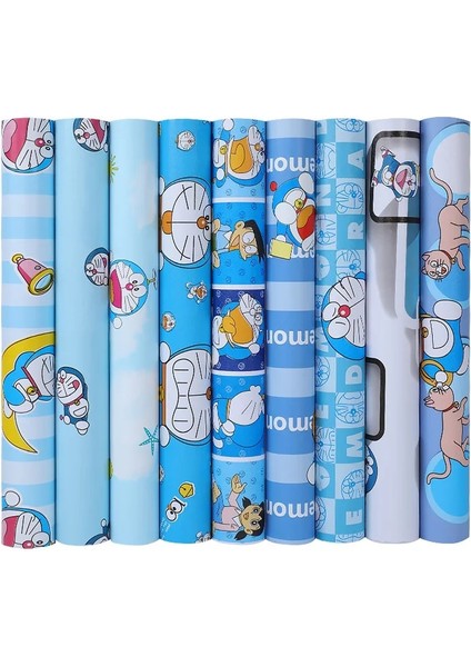 NO.8782 Tarzı 1MX45CM Sevenland Kendinden Yapışkanlı Su Geçirmez Karikatür Desen Mavi Mutfak Dolabı Dolap Pvc Duvar Kağıdı Duvar Sticker Ev Dekor Sevimli (Yurt Dışından) fırsatları