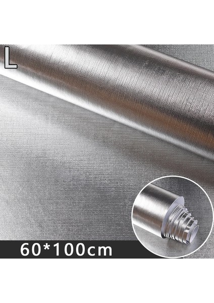 L Tarzı 1MX60CM Kendinden Yapışkanlı Duvar Kağıdı Dekor Mutfak Fırını Için Kirlenme Önleyici Yüksek Sıcaklık Alüminyum Folyo Pvc Dolap Yağ Geçirmez Kağıt (Yurt Dışından)