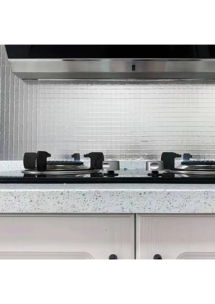 L Tarzı 1MX60CM Kendinden Yapışkanlı Duvar Kağıdı Dekor Mutfak Fırını Için Kirlenme Önleyici Yüksek Sıcaklık Alüminyum Folyo Pvc Dolap Yağ Geçirmez Kağıt (Yurt Dışından)