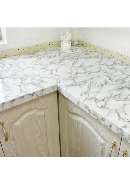 A5 Stili 30CMX100CM Kalın Folyo Mermer Dekor Kağıt Mutfak Yağı Geçirmez Pet Kendinden Yapışkanlı Su Geçirmez Banyo Duvar Kağıdı Çıkarılabilir Film (Yurt Dışından)