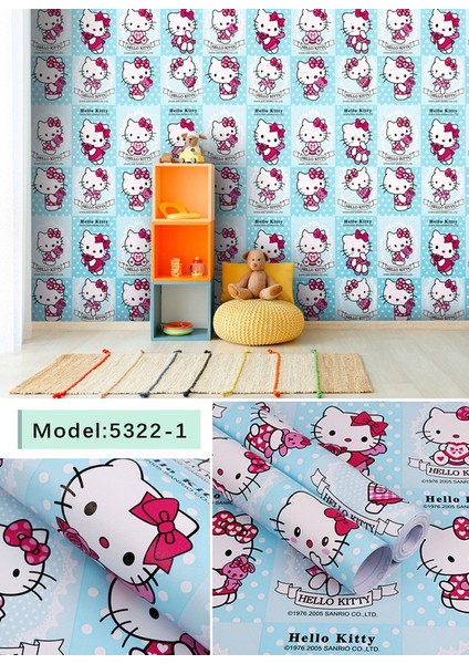 NO.1249862 Stili 1MX45CM Sevenland Kendinden Yapışkanlı Su Geçirmez Karikatür Desen Mavi Mutfak Dolabı Dolap Pvc Duvar Kağıdı Duvar Sticker Ev Dekor Sevimli (Yurt Dışından)