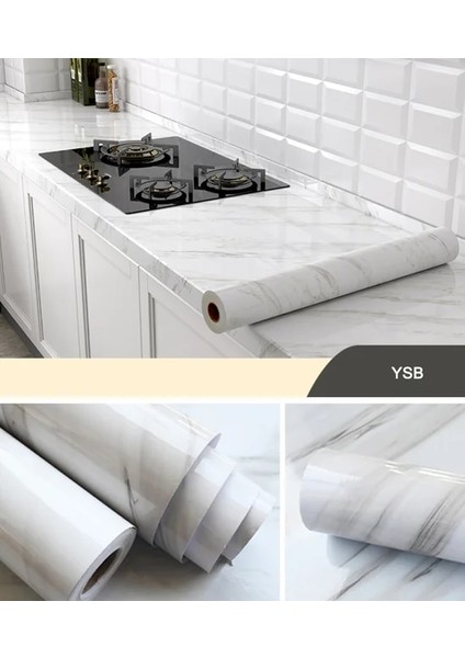 A4 Stili 60CMX100CM Mutfak Yağı Geçirmez Şeffaf Film Kalın Kendinden Yapışkanlı Su Geçirmez Tezgah Mobilya Mermer Duvar Kağıdı Banyo Dekor Çıkartmalar (Yurt Dışından)