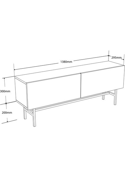 4002 Felıx 138 cm (Metal Ayaklı) Tv Ünitesi Beyaz