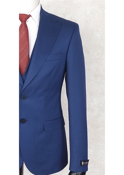 Slim Fit Sivri Yaka-Çift Yırtmaç Parlement Drop 6 Yelekli Takım Elbise