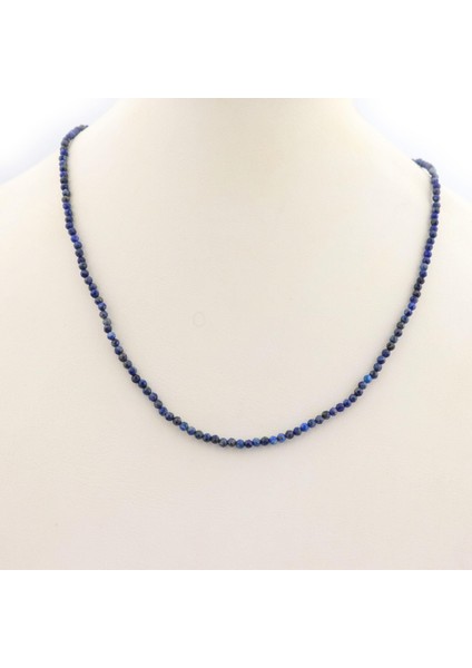 Fasetalı Lapis Lazuli Taşlı Kolye