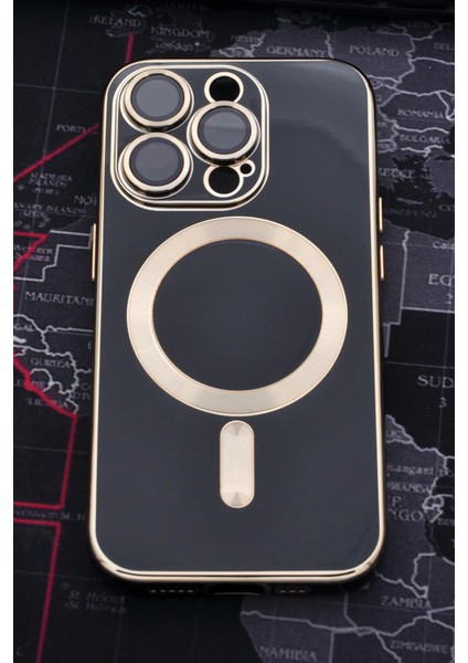iPhone 14 Pro Uyumlu Magsafe Özellikli Lens Korumalı Lazerli Renkli Kılıf Siyah fiyatları