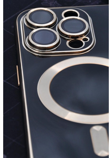 iPhone 14 Pro Uyumlu Magsafe Özellikli Lens Korumalı Lazerli Renkli Kılıf Siyah fırsatları