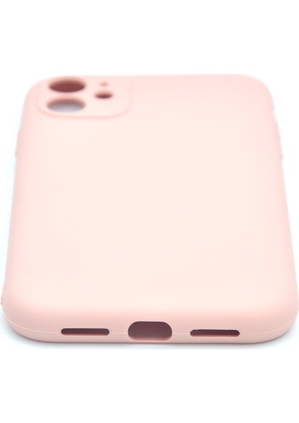 iPhone 11 Uyumlu Düz Renk Esnek Yumuşak Silikon Kılıf Rubber Pembe