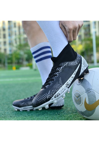 Erkek Krampon Erkek Spor Yüksek Top Futbol Ayakkabıları Fg Çim Kaymaz Antrenman Kramponları (Yurt Dışından) indirimleri