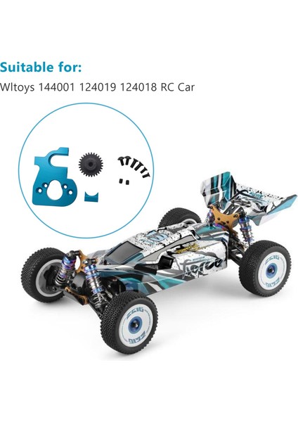 Rc Araba Motor Montajı Tutucu Motor Dişli ile Wltoys 144001 124019 124018 Rc Yedek Parça Yükseltme Aksesuarları, Mavi (Yurt Dışından)