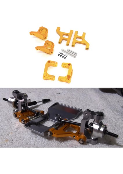 Metal Ön Direksiyon Kupası C Hub Taşıyıcı Süspansiyon Kolu Seti 1/10 Rc Paletli Araba Tamiya CC01 Cc-01 Yükseltme Parçaları, 2 (Yurt Dışından) fırsatları