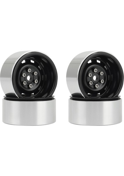 4 Adet 1.9 Inç Metal Beadlock Tekerlek Göbeği Jantı Için 1/10 Rc Paletli Araba Siyah (Yurt Dışından)