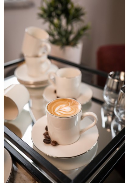 Hayal Platin Yaldız 12 Parça Porselen Kahve Takımı 6 Kişilik fiyatları