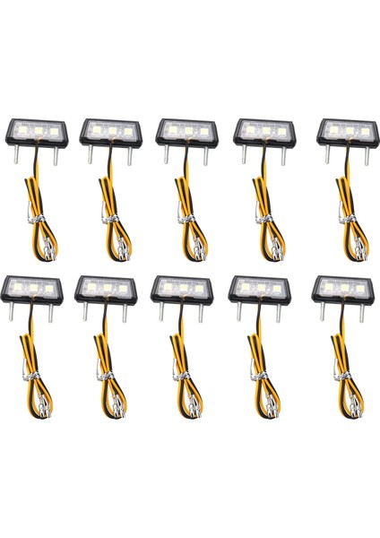 10X Motosiklet Dekoratif LED Arka Lambası Plaka Işığı Beyaz (Yurt Dışından)