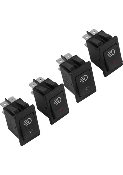 4x 12V 35A Araba Kamyon Tekne Sis Lambası Rocker Anahtarı LED Işık Dash Kurulu Geçiş 4pin Siyah (Yurt Dışından)