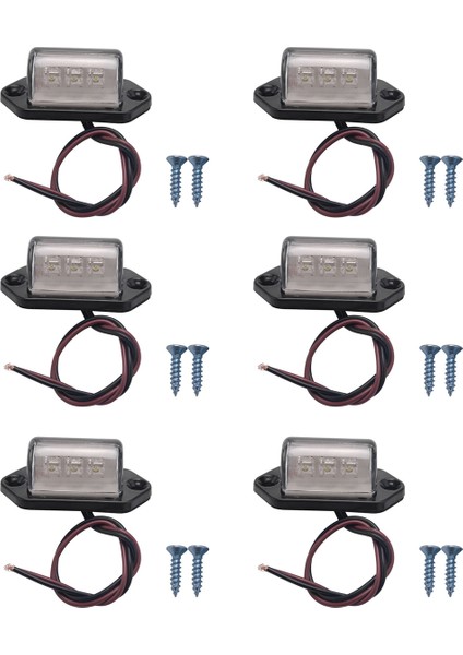 6x 12/24V 3 LED Lisans Plaka Etiketi Işık Tekne Rv Kamyon Römork Iç Adım Lambası (Yurt Dışından)
