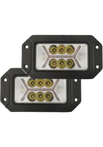 Gündüz Farları ile Dikdörtgen Çalışma Farları Ön Bar LED Spot Farları Sis Farları Sinyal Lambaları Otomatik C (Yurt Dışından)