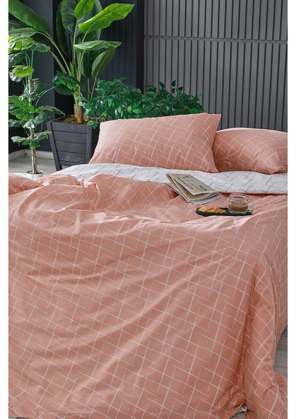 Glimmer Easy Cotton Tek King Size Nevresim Takımı - Somon modelleri