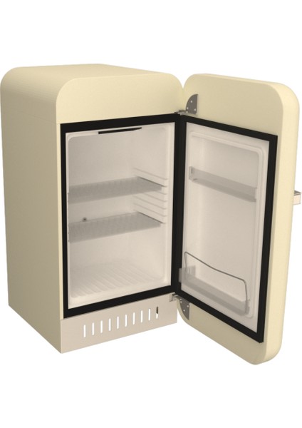 Retro Minibar Mini Buzdolabı Bej