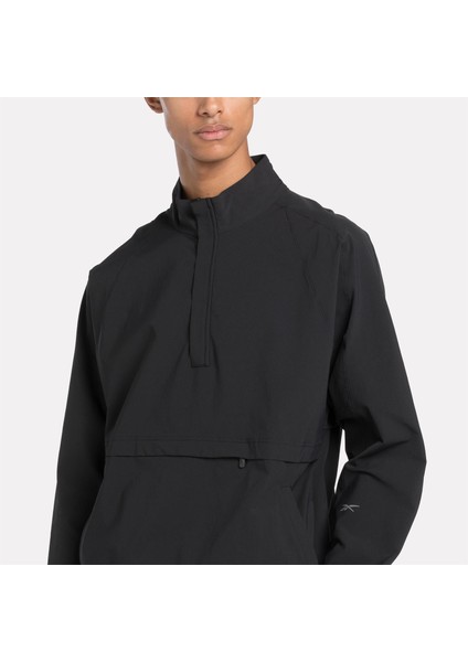 100075694 Actıv Coll Skystretch Woven Anorak Sıyah Erkek Ruzgarlık fırsatları