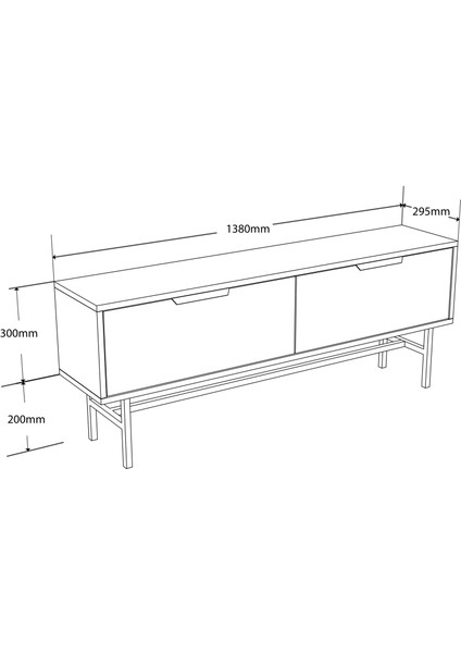 4010 Blanco 138 cm (Metal Ayaklı) Tv Ünitesi Siyah Kaplan