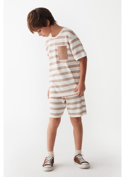 Çizgili 2'li Erkek Çocuk Şortlu Takım fiyatları