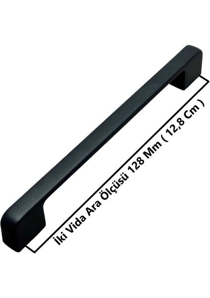 Arel Mat Siyah Tv Ünitesi Vestiyer Yatak Odası Mutfak Dolap Çekmece Kulpu 128 mm (12,8 Cm) 5 Adet indirimleri