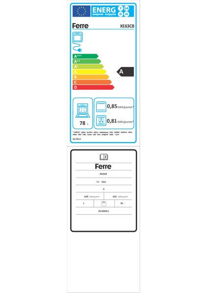XE63CB Fryart Beyaz Ankastre Fırın (0+9 Konum)