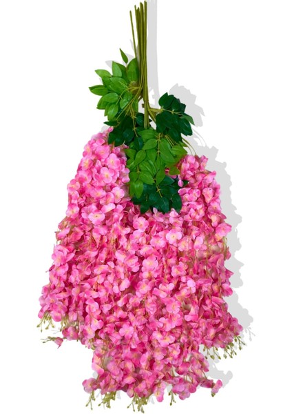 Yapay Sarkan Pembe Akasya Çiçeği 12 Li Demet 3 Dallı