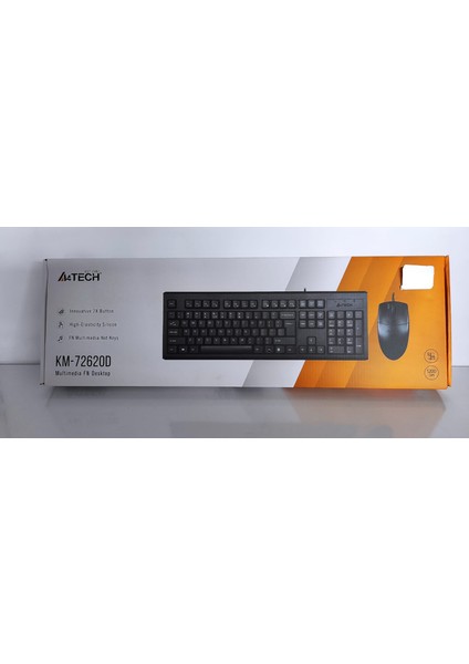 A4 Tech KM-72620D USB Q Trk Optic Mouse Siyah Multimedya Klavye - Mouse Set