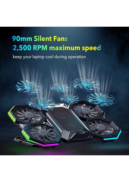 Idock F12 - 2600RPM Yüksek Devirli Fan Gaming Laptop Soğutucu Stand