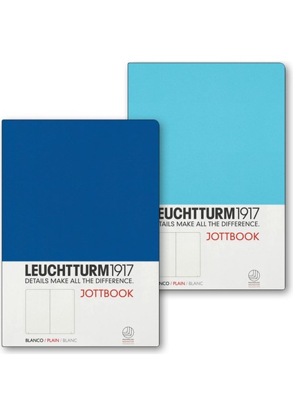 Leuchttrum 1917 Jottbook Double Edition Çizgisiz 2'li Defter Seti A5 Ice Blue / Royal Blue 362705