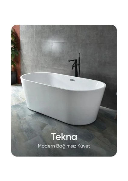Tekna Beyaz Bağımsız Küvet 177X79X60 cm modelleri