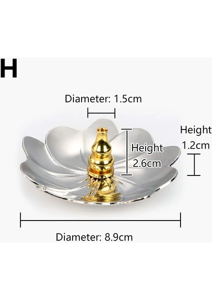 No.8 Stili Pirinç Lotus Tütsü Brülör Tutucu Retro Tütsü Çubukları Brülör Tütsü Kül Yakalayıcı Buhurdanlık Tutucu Plaka Budizm Zen Dekor (Yurt Dışından)