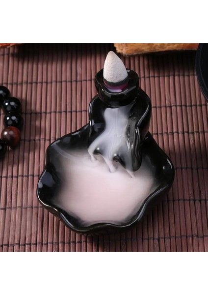 Bir Stil Yaratıcı Lotus Seramik Buhurdan Koni Duman Geri Akış Tütsü Brülör Tütsü Şelale Aroma Çubuk Tutucu Çayevi Ofis Ev Dekorasyonu (Yurt Dışından) fırsatları