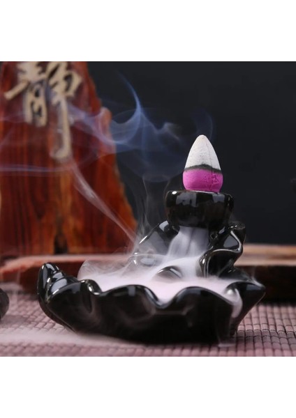 Bir Stil Yaratıcı Lotus Seramik Buhurdan Koni Duman Geri Akış Tütsü Brülör Tütsü Şelale Aroma Çubuk Tutucu Çayevi Ofis Ev Dekorasyonu (Yurt Dışından) indirimleri