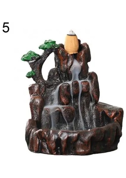 No.5 Tarzı Yaratıcı Reçine Duman Şelale Tütsü Brülör Dağlar Nehirler Tütsü Brülör Tutucu Buhurdan Aromaterapi Ev Dekorasyonu Aksesuarları (Yurt Dışından)