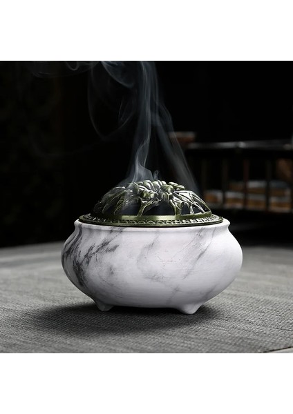Dark Gray Censer Style Seramik Tütsü Ocağı Geri Akış Tütsü Ocağı Tütsülük Seramik Ev Dekorasyonu Quemador De Incienso Wierook Waterval (Yurt Dışından)