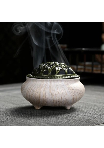 Dark Gray Censer Style Seramik Tütsü Ocağı Geri Akış Tütsü Ocağı Tütsülük Seramik Ev Dekorasyonu Quemador De Incienso Wierook Waterval (Yurt Dışından)