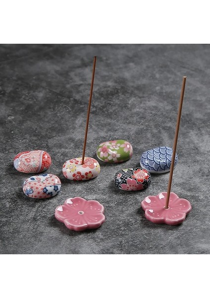 Siyah Kiraz Çiçeği Stili Seramik Tütsü Çubuğu Japon Tarzı Kiraz Çiçeği Bakla Tütsü Tutucu Chopstick Dinlenme Küçük Süsleme (Yurt Dışından) fırsatları
