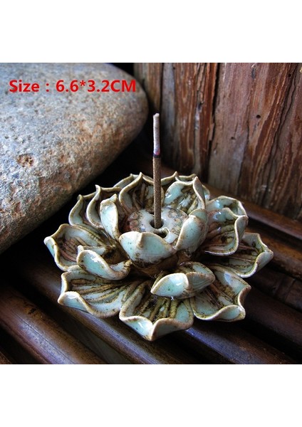 S 6.6x3.2cm Stili Çok Stiller Seramik Lotus Tütsü Brülör Ev Dekorasyonu Tütsü Çubuk Tutucu El Yapımı Budist Aromaterapi Buhurdan Ofis Çayevi (Yurt Dışından)